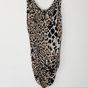 KIYONNA cheetah skirt. Gathered sides. Stretches.